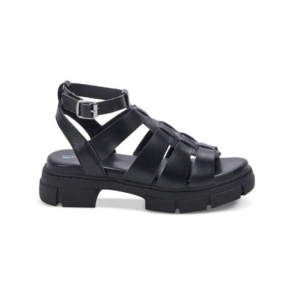 AQUA COLLEGE Womens Black Hannah Round Toe Platform Slip On Sandals 11 M - Picture 3 of 4